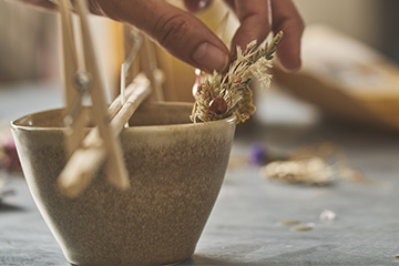Bougies de fleurs séchées-ATELIER
