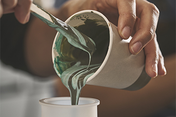 Bougie et jesmonite-ATELIER