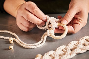 Anse ou bandoulière en macramé 50cm-ATELIER