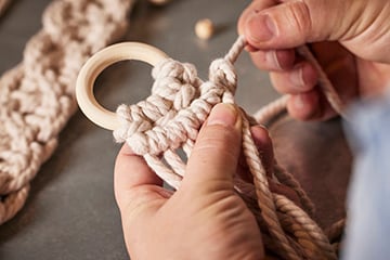 Anse ou bandoulière en macramé 50cm-ATELIER