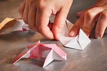 Asie rêvée : Vitrine d'origamis-ATELIER