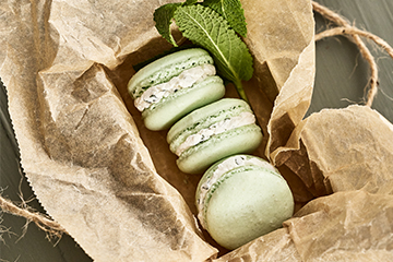 Macaron salés au chèvre frais et menthe-ATELIER