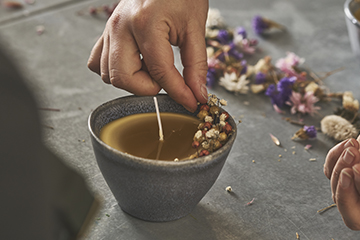 Bougies de fleurs séchées-ATELIER