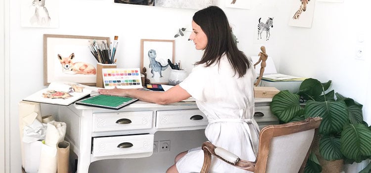 artiste aquarelle Marlene